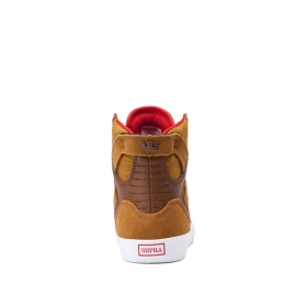 Kids Supra High Top Shoes SKYTOP Tan/white | AU-38269